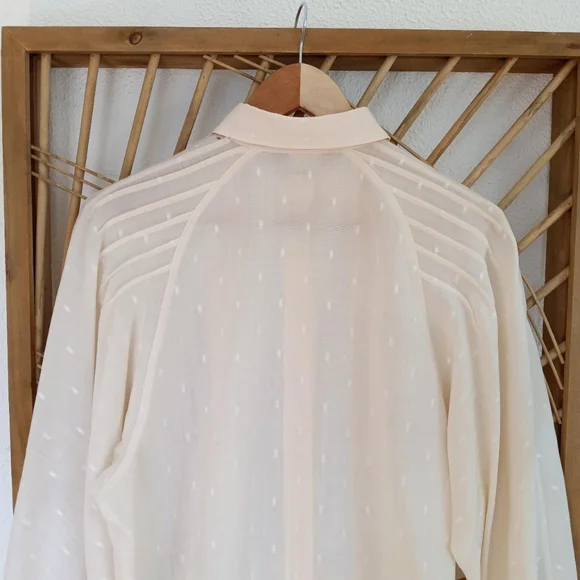 Vintage Geiger Of Austria Wool Blend Sheer Blouse - Picture 5 of 8